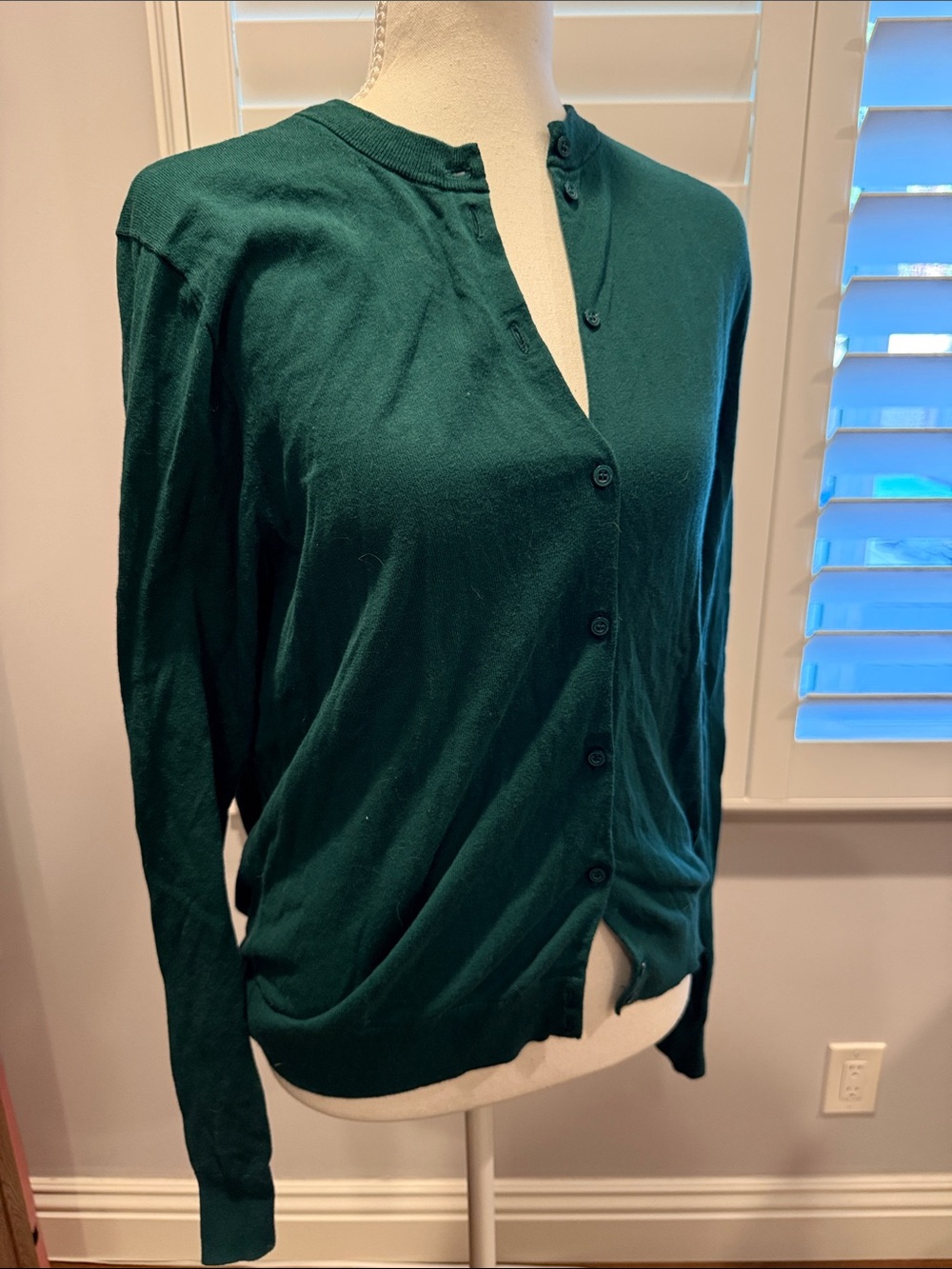 BOGO 🟢 J. Crew Dark Green Button-Up Lightweight Sweater